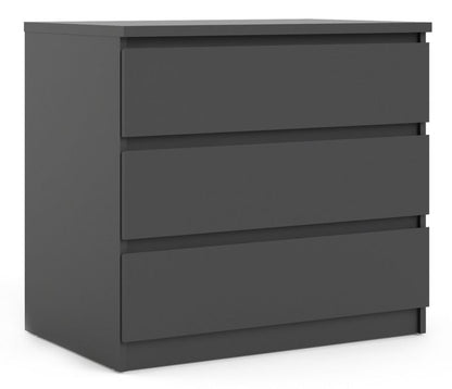 Naia Chest of 3 Drawer in Black Matt