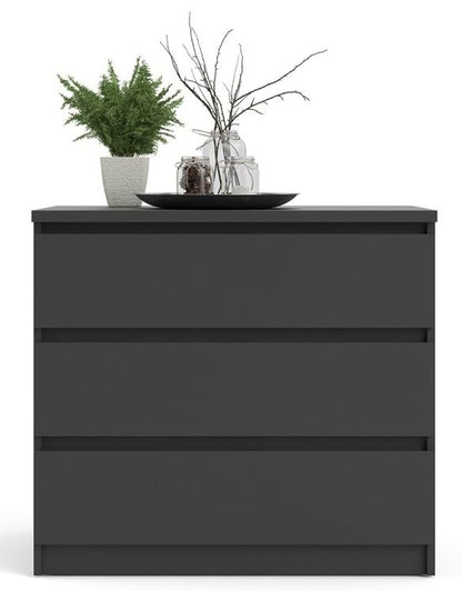 Naia Chest of 3 Drawer in Black Matt