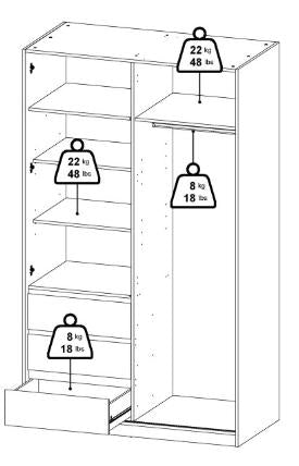 Naia Wardrobe with 1 Sliding Door 1 Door 3 Drawer in Jackson Hickory Oak