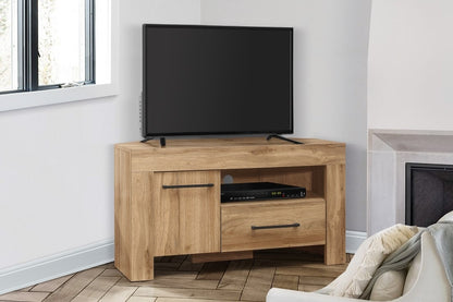 Compton Oak Effect 1 Door Corner TV Unit