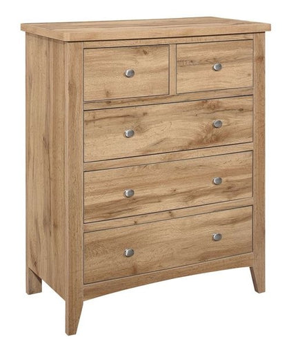 Hampstead Rustic Oak Effect 3+2 Drawer Chest