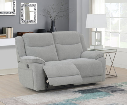 Herbert Light Grey Fabric 2 Seater Recliner Sofa