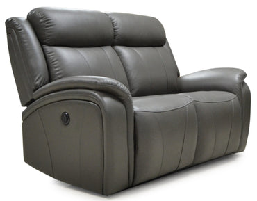 Marco Pewter Leather Upholstered 2 Seater Recliner Sofa