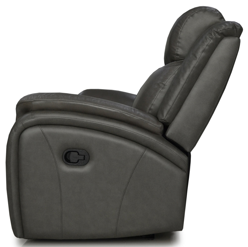 Marco Pewter Leather Upholstered 2 Seater Recliner Sofa