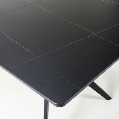 Timor Black Sintered Stone 180cm Extending Dining Table