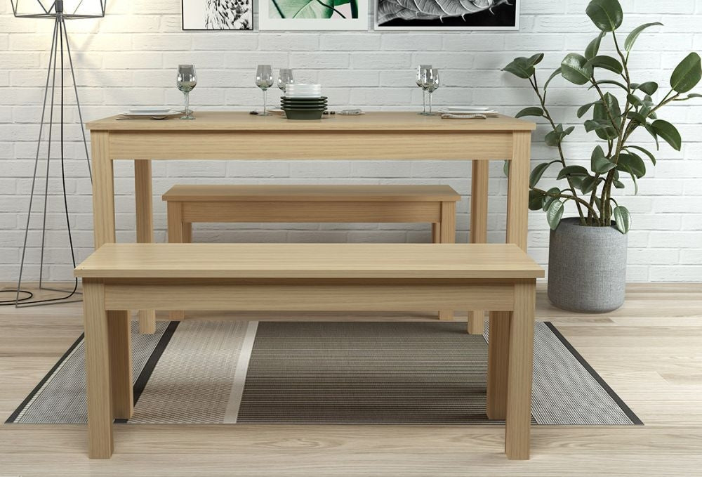 Ohio Oak Dining Table with 2 Bench