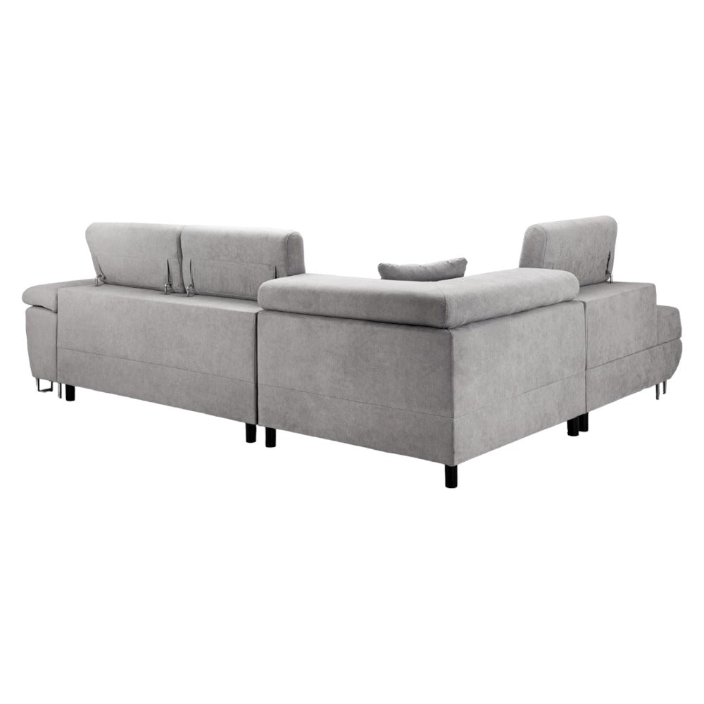 Anton Grey Right Hand Facing Corner Sofabed with Storage