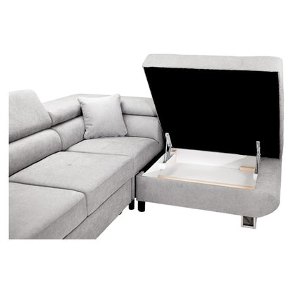 Anton Grey Right Hand Facing Corner Sofabed with Storage