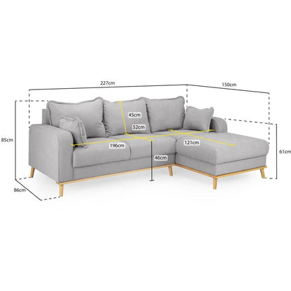 Briar Grey Right Hand Facing Corner Sofa