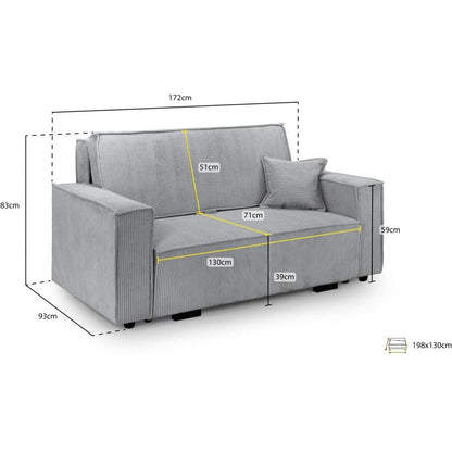 Cassia Beige 2 Seater Sofabed with Storage