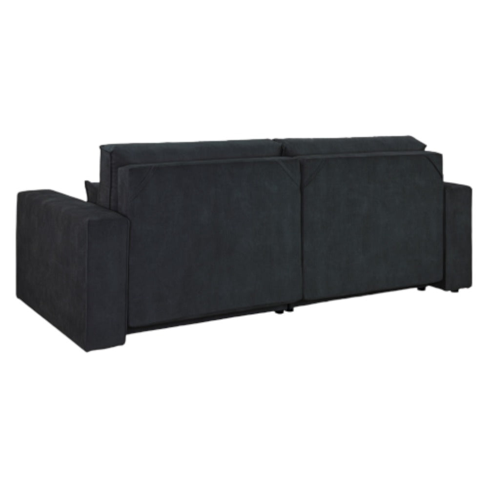 Clover Black Fabric 4 Seater Sofabed with Storage