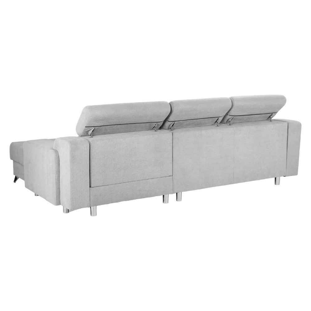 Dahlia Electric Beige Right Hand Facing Corner Sofabed with Storage