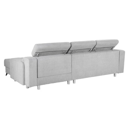 Dahlia Electric Beige Right Hand Facing Corner Sofabed with Storage