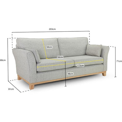 Delta Grey Fabric 4 Seater Sofa