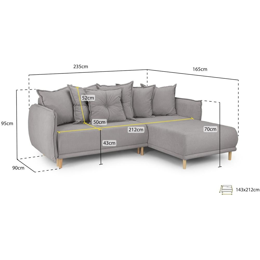 Gale Grey Universal Corner Sofabed