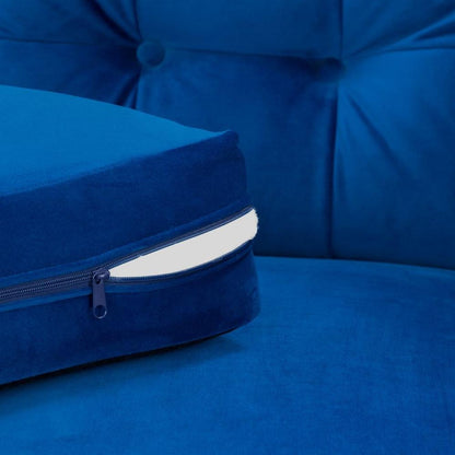 Halston Plush Blue Left Hand Facing Corner Sofa