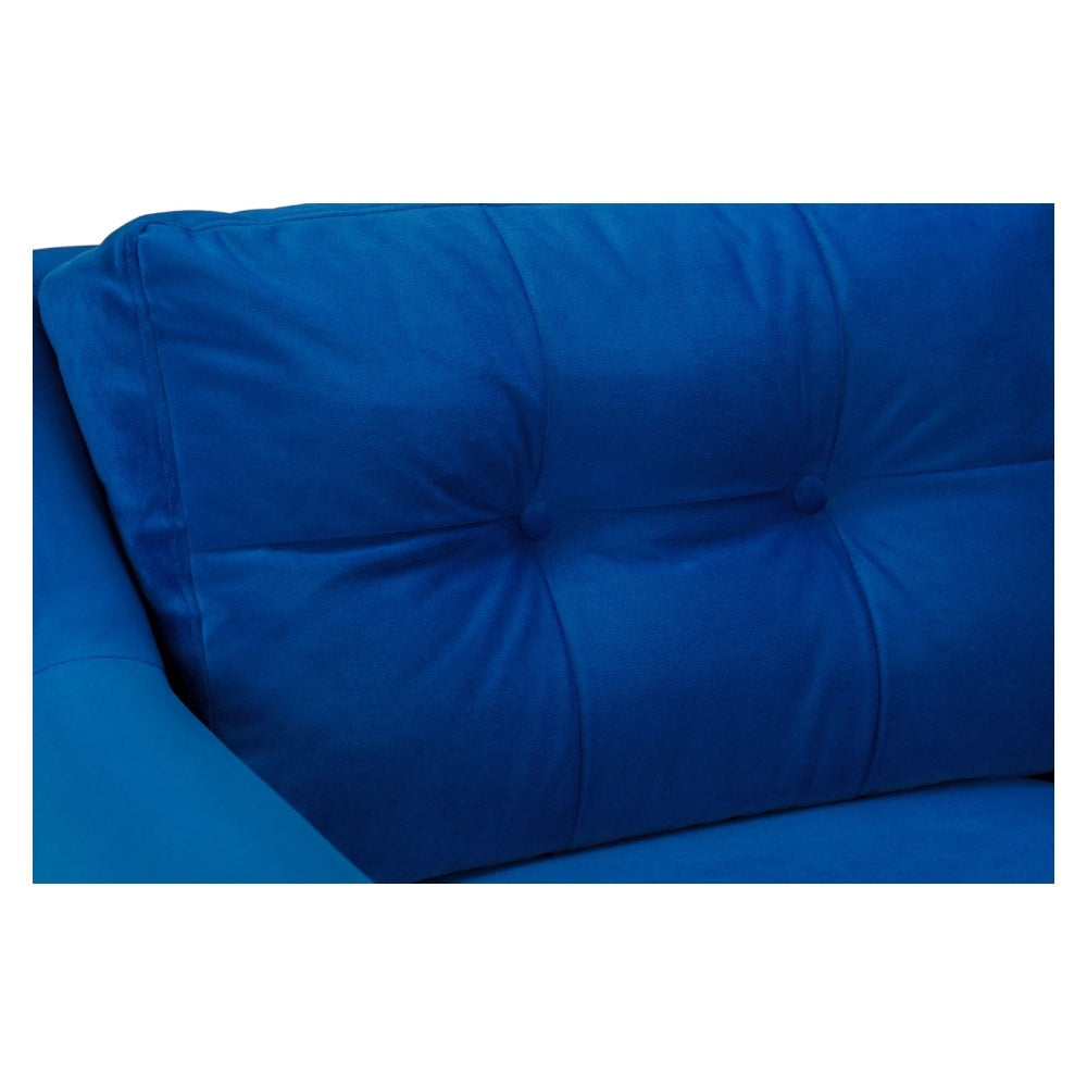 Halston Plush Blue Left Hand Facing Corner Sofa