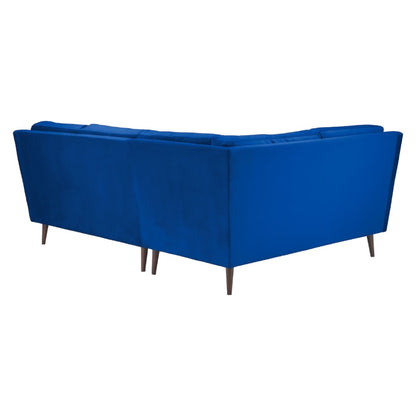 Halston Plush Blue Left Hand Facing Corner Sofa