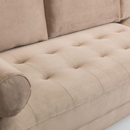 Elegant Beige Plush 2-Seater Sofa with Free Installation