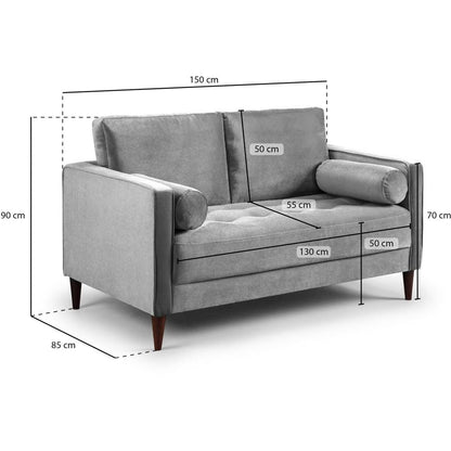 Elegant Beige Plush 2-Seater Sofa with Free Installation