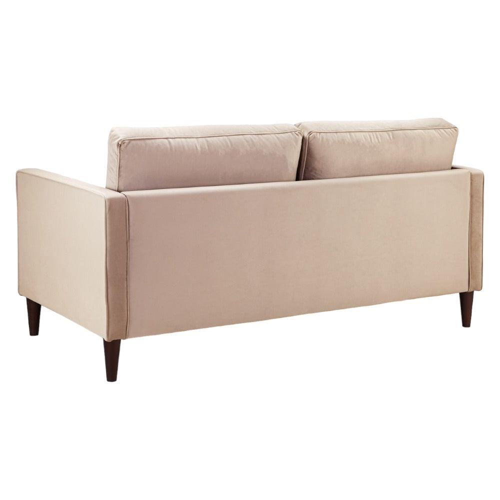 Harper Plush Velvet Fabric Beige 3 Seater Sofa