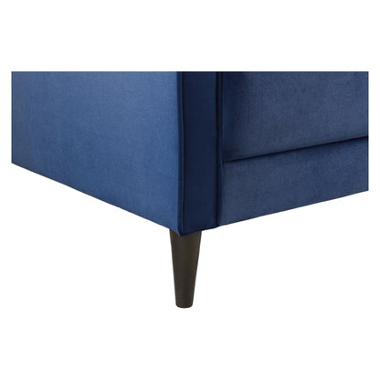 Harper Plush Velvet Fabric Blue 4 Seater Sofa