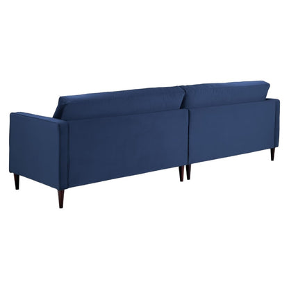 Harper Plush Velvet Fabric Blue 4 Seater Sofa