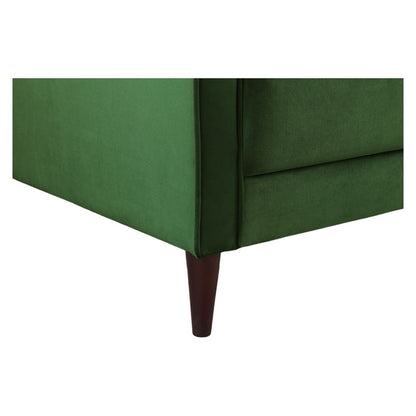 Harper Plush Velvet Fabric Green 4 Seater Sofa