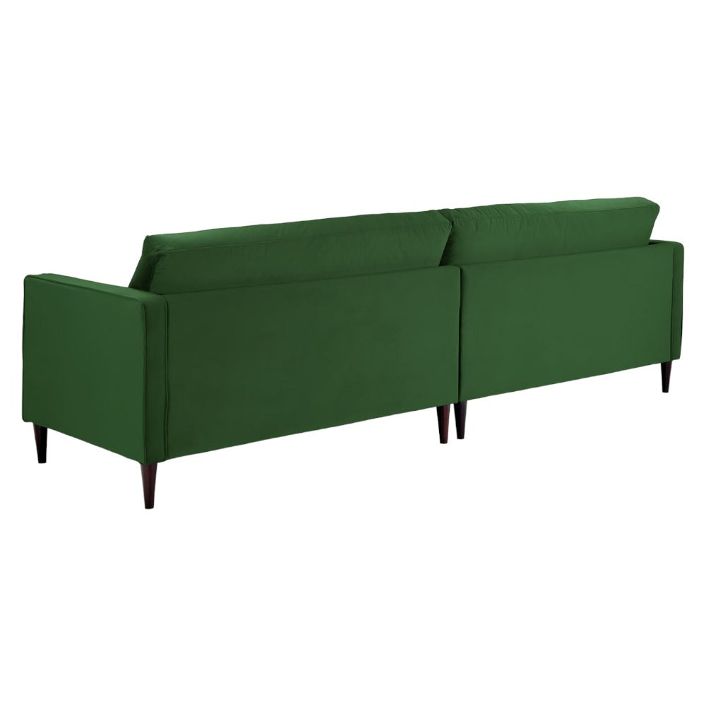 Harper Plush Velvet Fabric Green 4 Seater Sofa