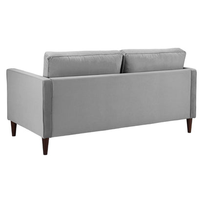 Harper Plush Grey Velvet Fabric 3 Seater Sofa