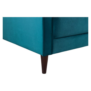 Harper Fabric Plush Velvet Fabric Teal 4 Seater Sofa