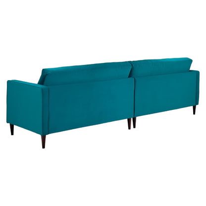 Harper Fabric Plush Velvet Fabric Teal 4 Seater Sofa