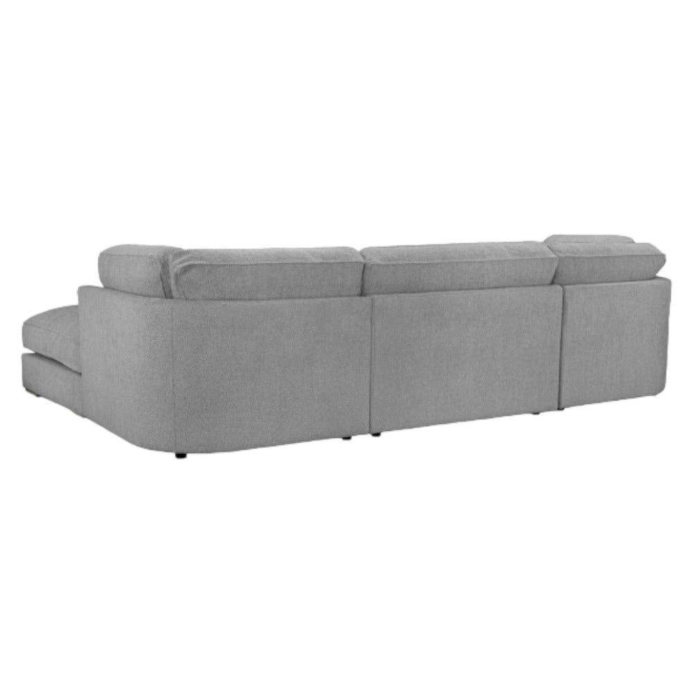 Inga Fullback Grey Fabric U Shape Corner Sofa