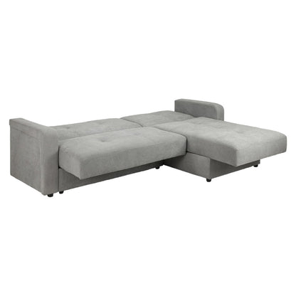 Kair Grey Plush Universal Corner Sofabed with Storage