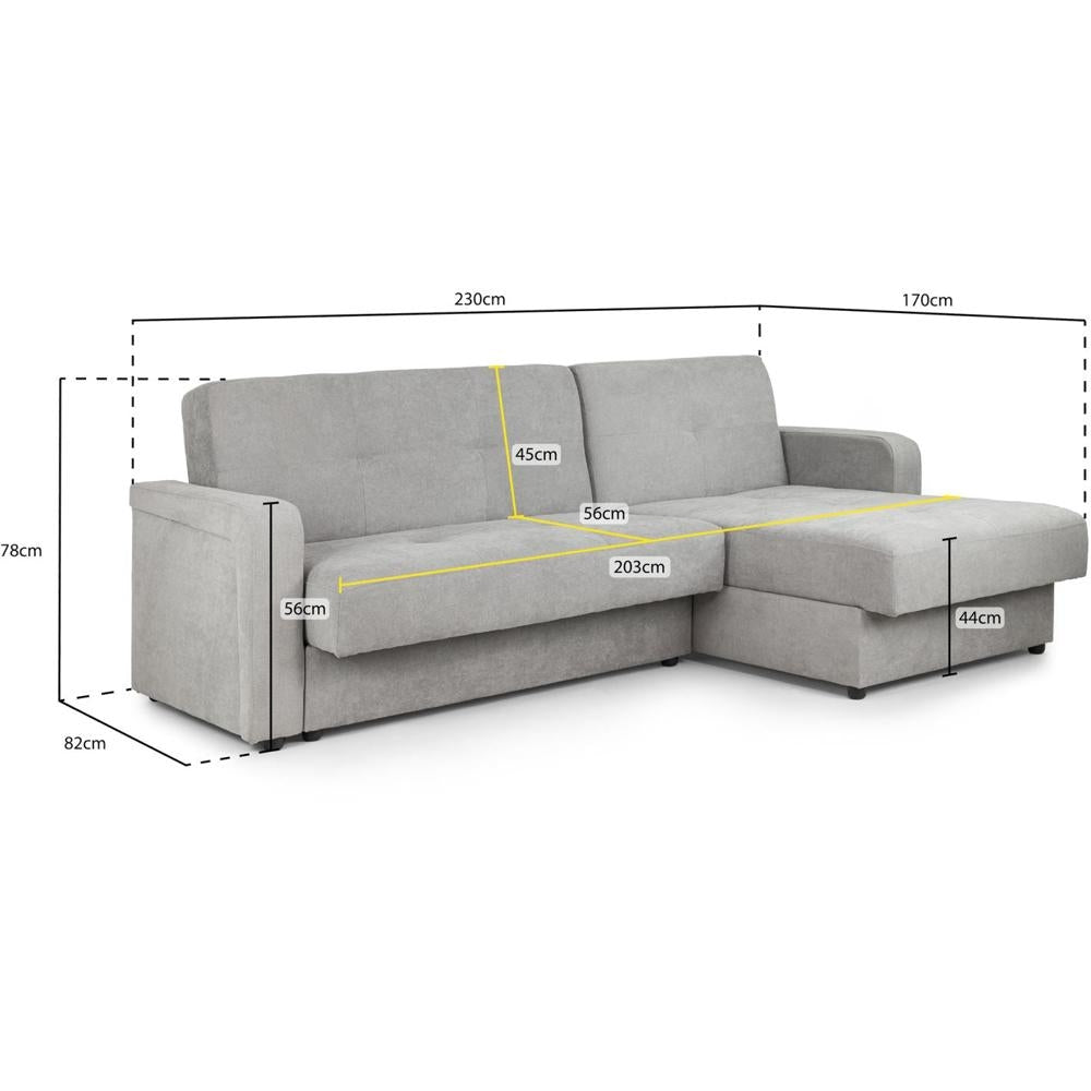 Kair Grey Universal Corner Sofabed with Storage