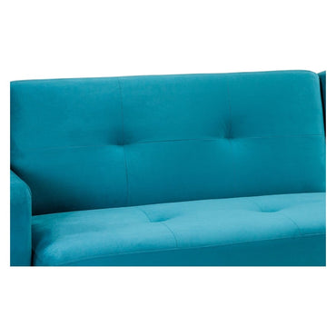 Kair Teal Plush Universal Corner Sofabed with Storage