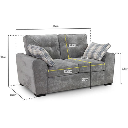 Elegant Grey Velvet 2-Seater Sofa for Cozy Living Spaces