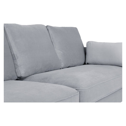 Munich Fabric Plush Velvet Grey 4 Seater Sofa