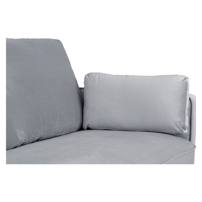 Munich Fabric Plush Velvet Grey 4 Seater Sofa