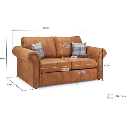 Oakland Tan 2 Seater Sofabed