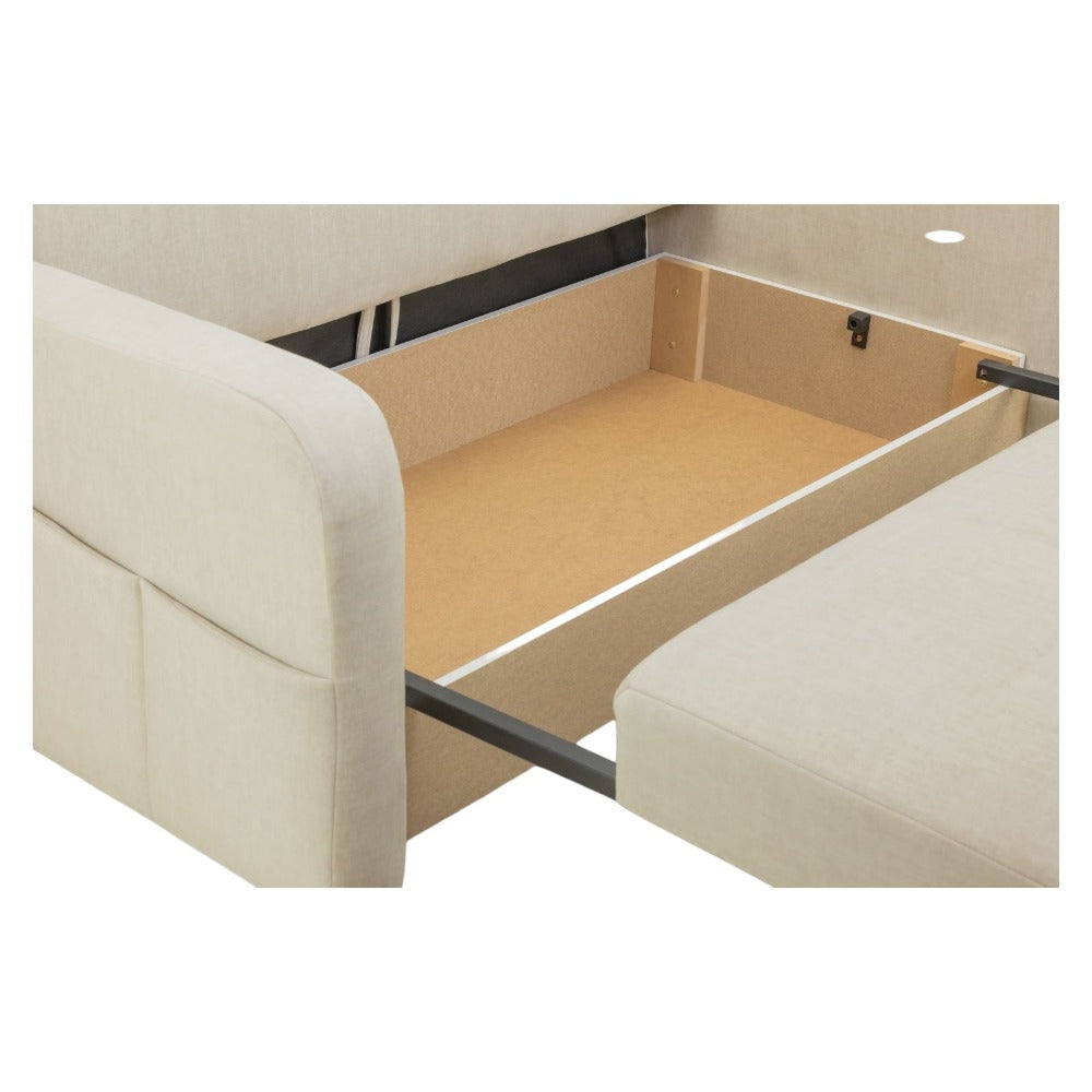 Penelope Beige 2 Seater Sofabed with Storage