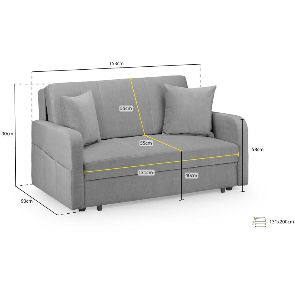 Penelope Grey 2 Seater Sofabed with Storage