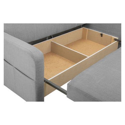 Penelope Grey Fabric 3 Seater Sofabed with Storage