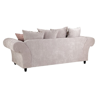 Roma Chesterfield Beige Fabric 3 Seater Sofa