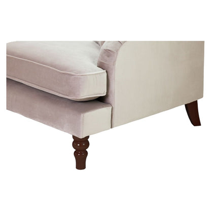 Rupert Beige Velvet Fabric 3 Seater Sofa