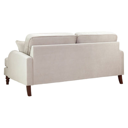 Rupert Beige Velvet Fabric 3 Seater Sofa