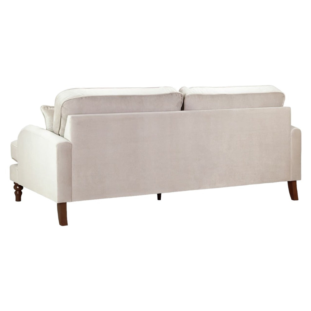 Rupert Fabric Velvet Beige 4 Seater Sofa