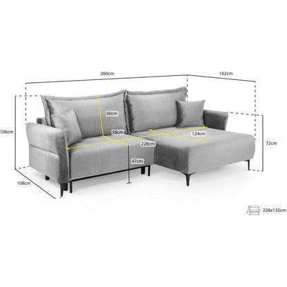 Santa Maria Grey Universal Corner Sofabed