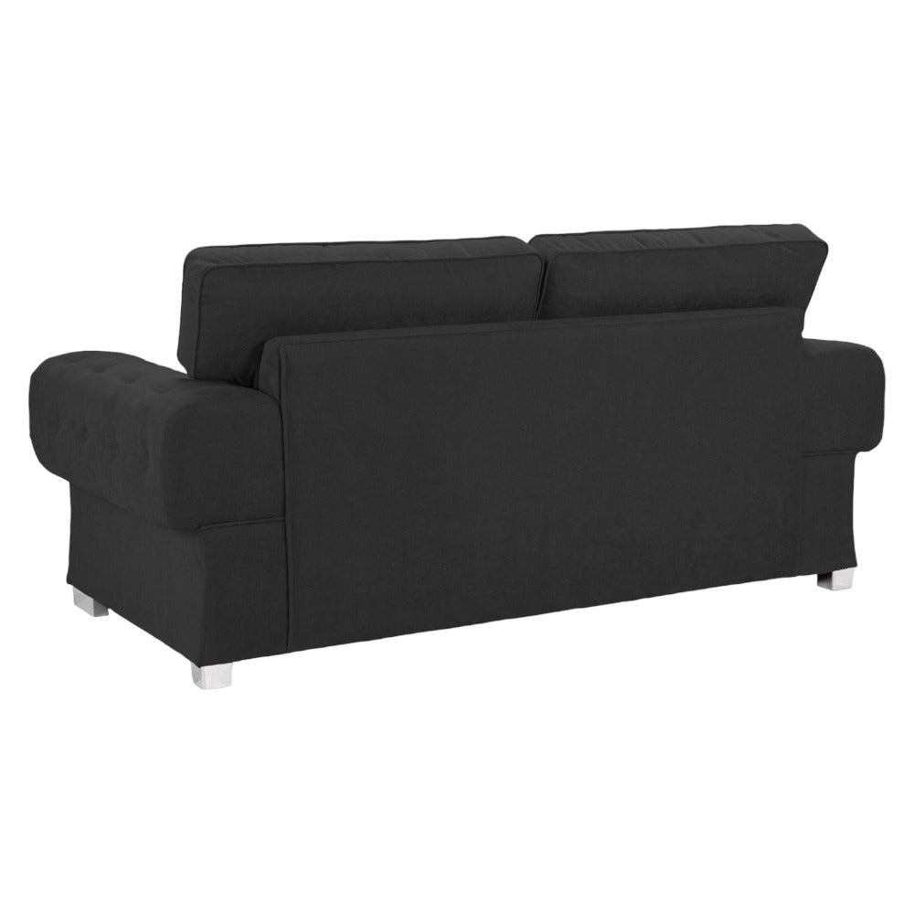 Verona Black Fabric 3 Seater Sofa