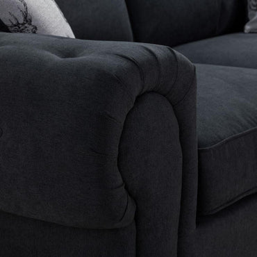 Verona Black Fabric 3 Seater Sofabed